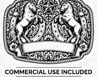 Fivela SVG PNG Cinto Ocidental Vetor Clipart Rodeio Cowboy Moldura