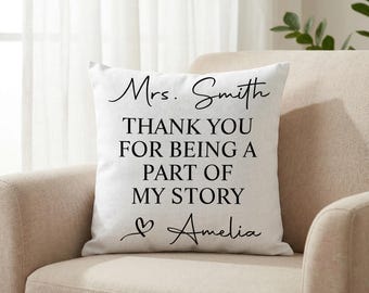Personalized Thank You Pillowcase For Wife, Custom Name Appreciation Cushion Cover, Meaningful End Of School Gift