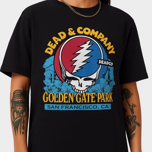 Dead and Company Golden Gate Park Shirt San Francisco 2025 Concert Tee Skull Lightning Bolt Grateful Dead Merch