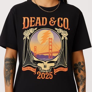 Dead and Company Golden Gate Park 2025 Shirt San Francisco Concert Tee Skull Roses Lightning Bolt Souvenir Merch