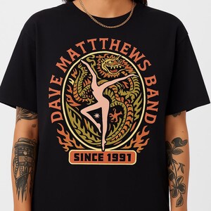 Dave Matthews Band T-Shirt: Dragon Dancing Figure Concert Tee