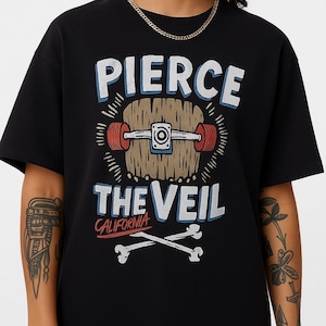 Pierce The Veil T-Shirt: California Skateboard Graphic, Emo Post-Hardcore Band Tee
