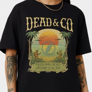 Dead and Company Riviera Maya Mexico January 17–20, 2019 Shirt Commemorative Concert Tee Souvenir Dancing Bears Skull Lightning