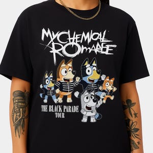 My Chemical Romance Bluey T-Shirt: Emo Cartoon Mashup Fan Art