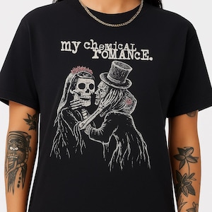 Goth Skeleton Couple T-Shirt: My Chemical Romance Fan Art Tee