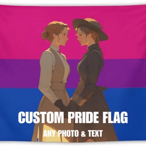 Bisexual Pride Flag Tapestry, Custom Your Image Onto the Flag