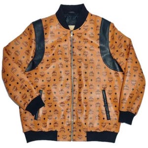 MCM-Inspired Bomber Jacket – Unisex Luxury Streetwear MCM Motorcycle Racing Leather Jacket MCM Jacket Mens Motorbike Cafe Racer Jacket