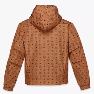 MCM Leather Hooded Windbreaker Jacket: Visetos Monogram, Unisex Streetwear
