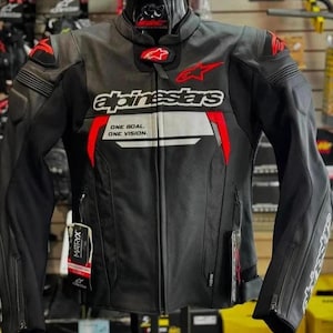 Alpinestars Cowhide Leather Biker Jacket Road Safety Racing Gear