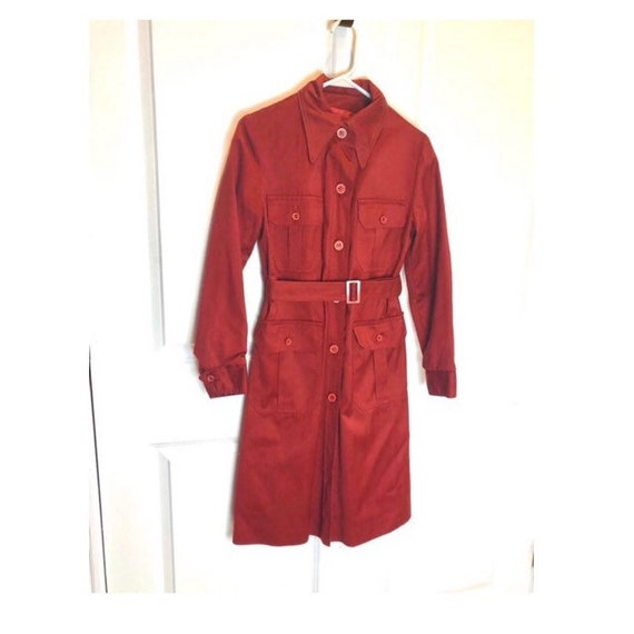 trench coat Vintage 70s Macintosh burnt orange tre