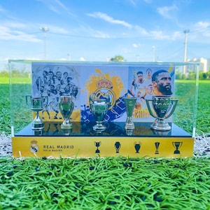 Real Madrid Mini Trophy Collection – 5 Cup Display Set with Premium Case