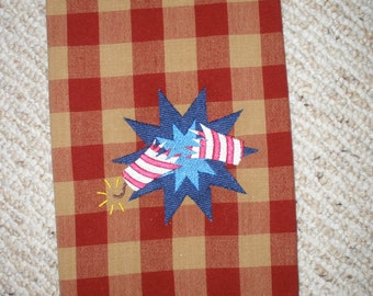 4th of July Embroidered Towel