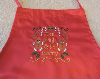 Eat, Drink and Be Merry Bib Apron