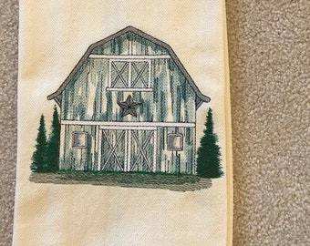 Embroidered Towel - Country Barn