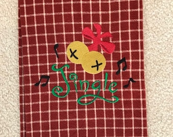 Christmas Embroidered Towel - Jingle Bells