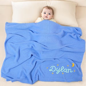 Personalized Ultra-Soft Baby Blanket: Hand-Embroidered Name Keepsake, Essential Nursery Gift for Newborns