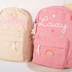 Kinderrucksack aus Cord mit individueller Bestickung | Perfekt für die Vorschultage