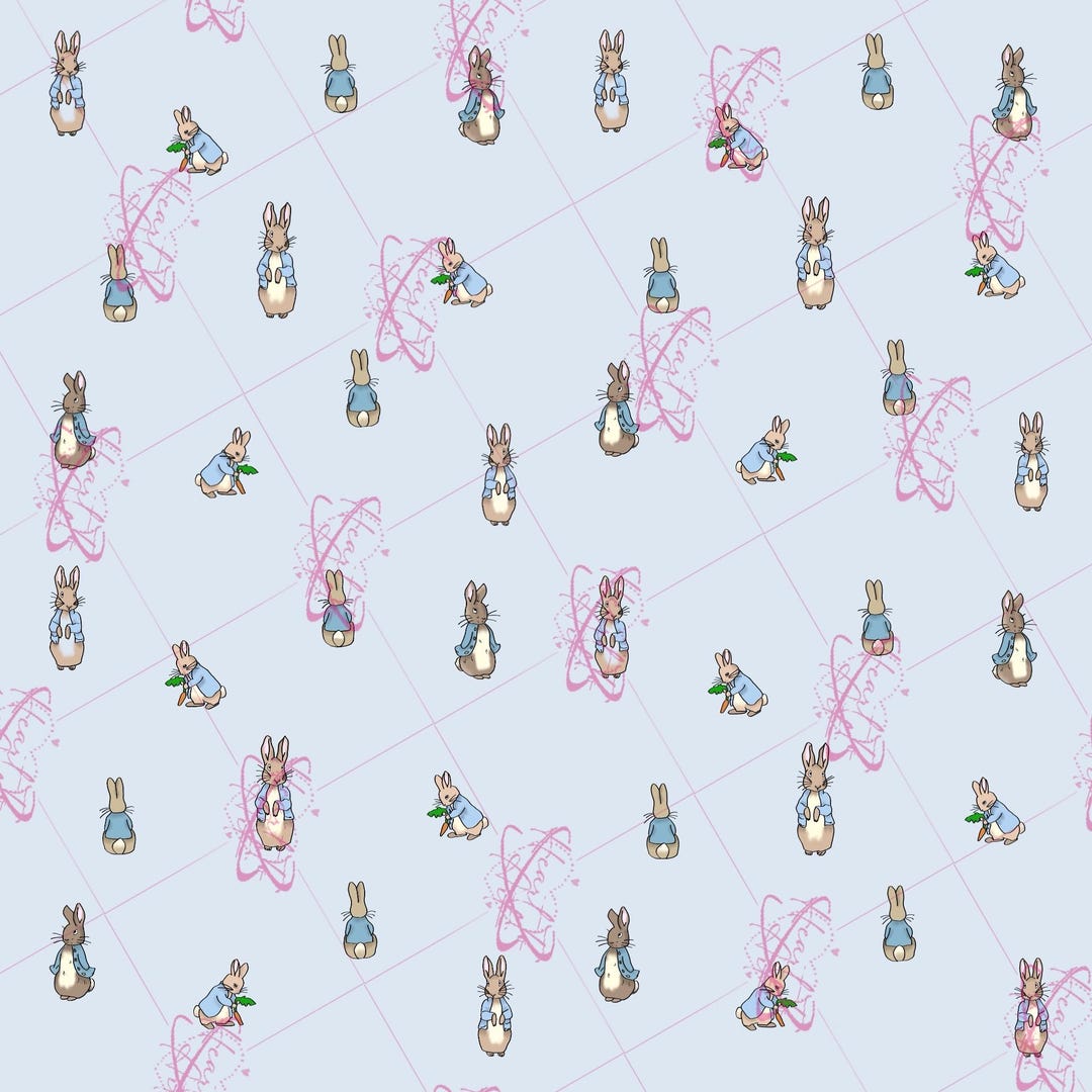 Hand Drawn Bunny Seamless Pattern – Storybook Fabric Design (instant ...