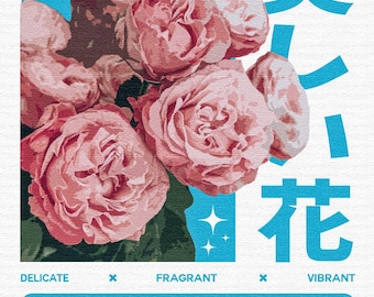 Pink flowers poster - original size 1350 x 1080