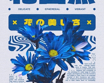 Blue flower poster - original size 1350 x 1080
