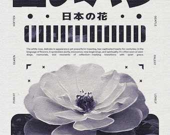 White flower poster - original size 1350 x 1080