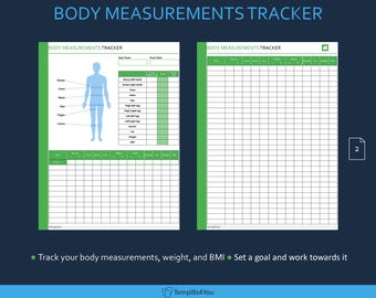 Body Measurements Tracker (male) template for reMarkable Paper Pro tablet