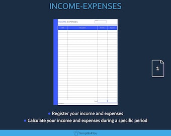 Income-Expenses template for reMarkable Paper Pro tablet