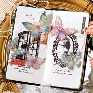 Holographic Butterfly Sticker: Waterproof Vinyl Decal for Laptop, Journal