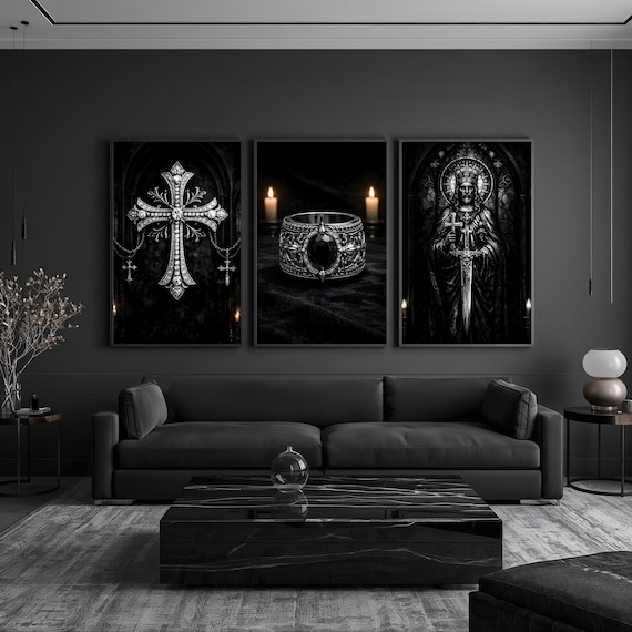 Hypebeast Chrome Hearts Wall Art Poster Set of 3, Dark Gothic