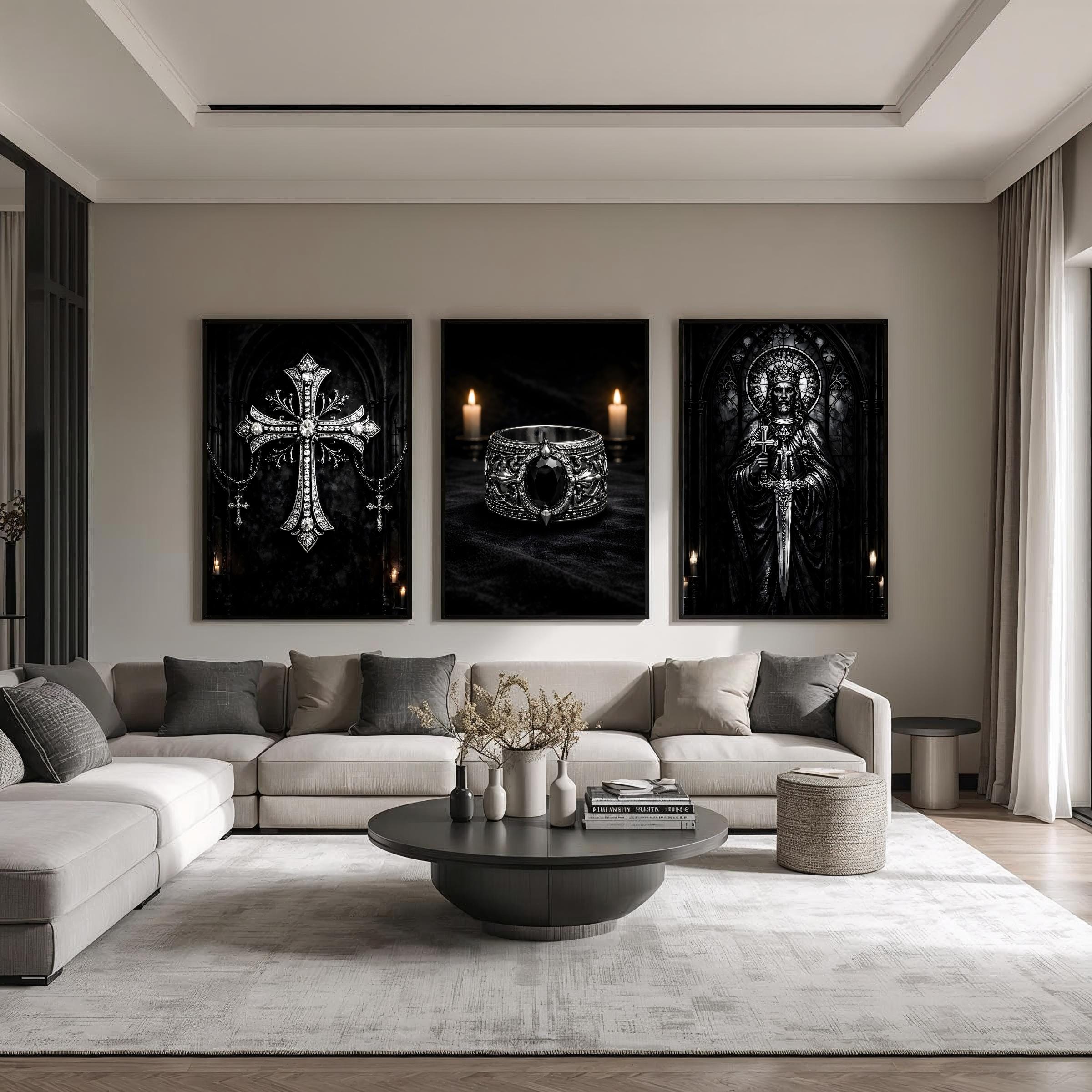 Hypebeast Chrome Hearts Wall Art Poster Set of 3, Dark Gothic