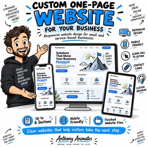 Custom One Page Website for Small Business | Responsive HTML Landing Page Web Design