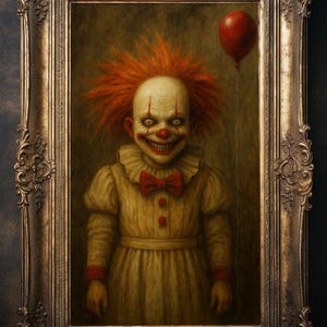 Creepy Clown Wall Art Print: Scary Circus Gothic Decor (Digital Download