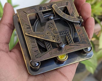 Vintage Brass Sundial Compass | Antique Navigation Tool, Nautical Decor, Explorer Gift