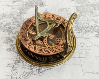Brújula de latón vintage de primera calidad / Brújula de navegación antigua Elliott London / Brújula de bolsillo hecha a mano / Regalo de Navidad para exploradores