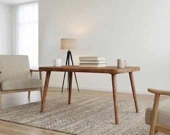 Solid Wood Side Table, Mid-Century Modern Minimalist Coffee Table, Sustainable Decor