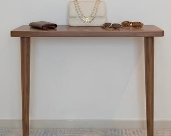 Handmade Solid Wood Slim Console Table, Rustic Modern Entryway Stand