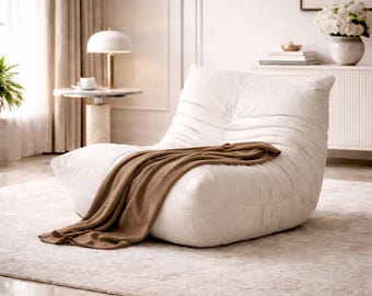 Premium Suede Lounge Chair – Modern Iconic Design