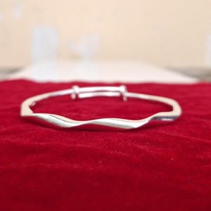 Sterling Silver Bangle Bracelet, Cuff Bracelet, Wave Silver Bracelet, Dainty Bracelet, Minimalist Bangle Bracelet, Twisted Cuff Bracelet