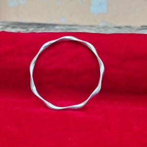925 Sterling Silver Bangle, Silver Bangle Bracelet, Love Bangle, Twisted Silver Bangle, Wave Bangle, Womens Bangle, Gifts for Her