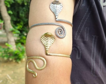 Snake Arm Cuff, Upper Arm Cuff, Cobra Arm Cuff, Golden Snake For Arm, Kundalini Bracelet, Serpent Arm Bracelet, Gifts For Her