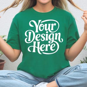 Bella Canvas 3001 Kelly T-Shirt Mockup: High-Resolution JPEG & PNG (Digital Download)