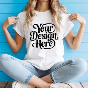 White Comfort Colors C1717 T-Shirt Mockup: High-Resolution JPEG & PNG (Digital Download)