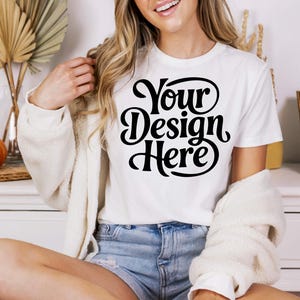 Comfort Colors 1717 White T-Shirt Mockup: High-Resolution JPEG & PNG (Digital Download)