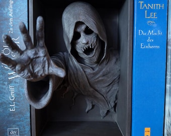 Book Nook Void Reaper – Dark Fantasy Regal Deko | Horror Buchstütze 3D Druck | Gothic Bücherregal Dekoration | Geschenk