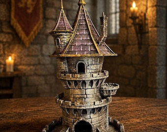 Dice Tower „Wizard“ – Magischer Würfelturm Turm für DnD & Tabletop | Fantasy Dice Tower | 3D Druck
