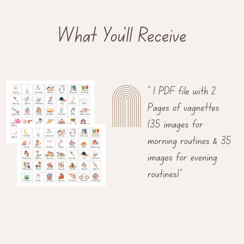 Evening Routine Coloring Kids Morning & Evening Routine Chart, Visual Schedule Printable ...