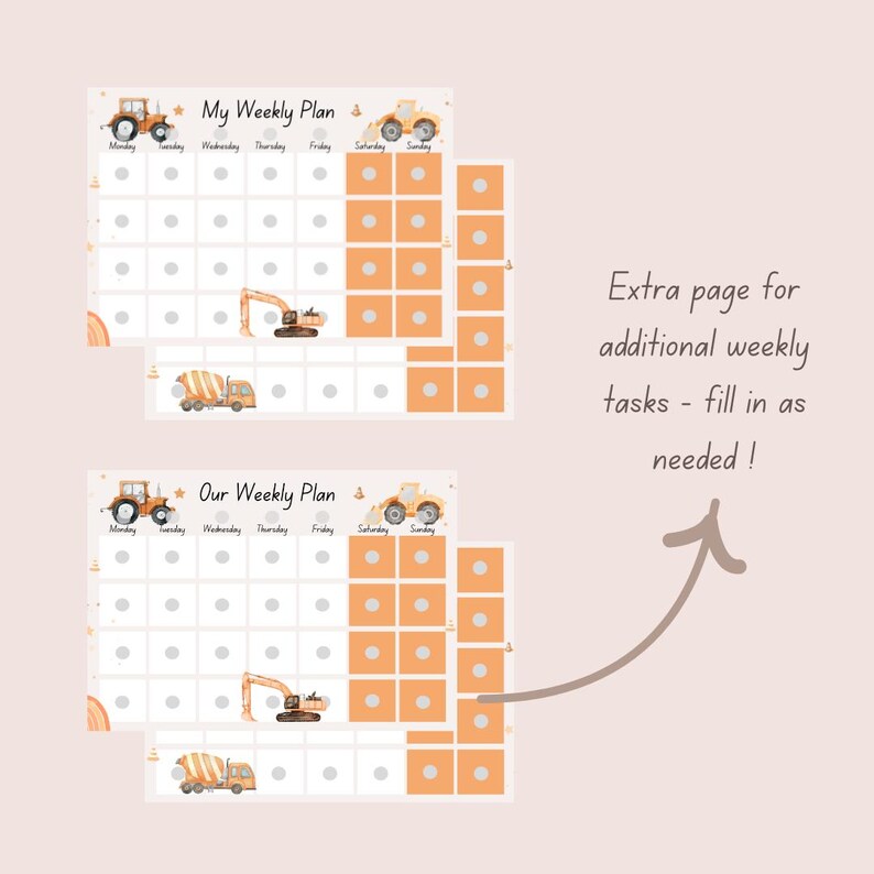 Weekly Plan for Kids, Children Weekly Plan, Construction-themed Weekly ...