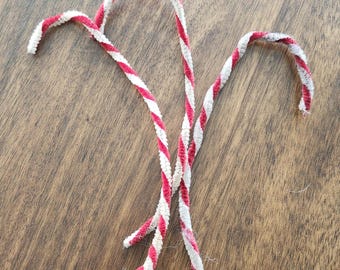 Three (3) Vintage Christmas Chenille Candy Canes