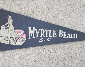 Myrtle Beach, S.C. (South Carolina) Vintage 1964 12" Pennant