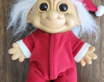 Vintage 8.5" Troll Doll Dressed in Red Pajamas